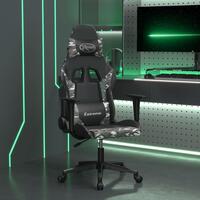 Gamingstol m. massagefunktion kunstlæder sort og camouflage