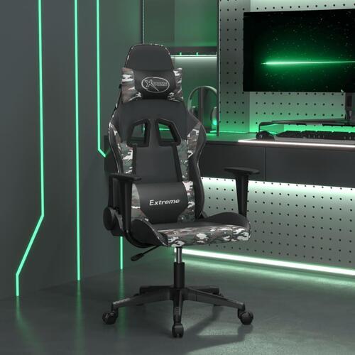 Gamingstol m. massagefunktion kunstlæder sort og camouflage