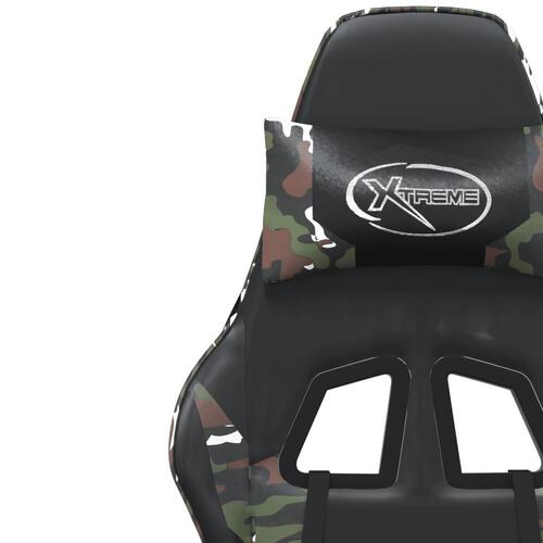 Gamingstol m. massagefunktion kunstlæder sort og camouflage