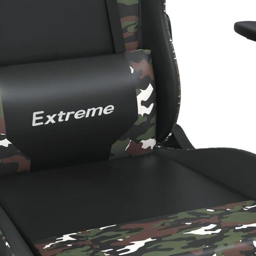 Gamingstol m. massagefunktion kunstlæder sort og camouflage