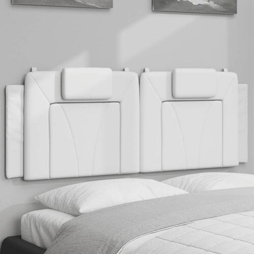 Gavlpude 120 cm kunstlæder hvid