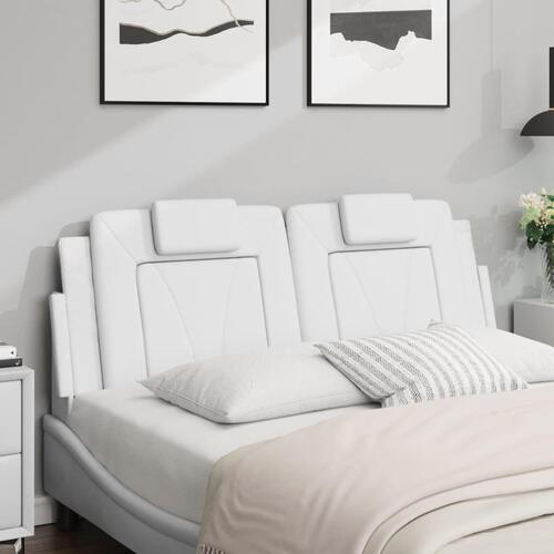 Gavlpude 120 cm kunstlæder hvid