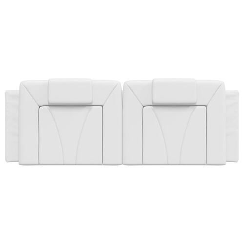 Gavlpude 120 cm kunstlæder hvid