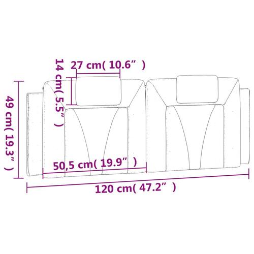Gavlpude 120 cm kunstlæder hvid