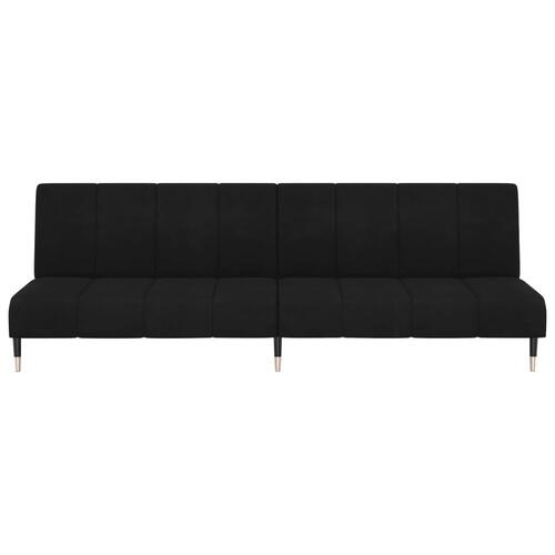 2-personers sovesofa fløjl sort