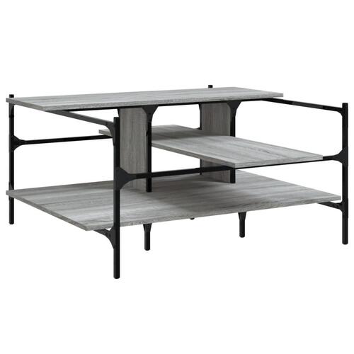 Sofabord 100x100x48,5 cm konstrueret træ grå sonoma-eg