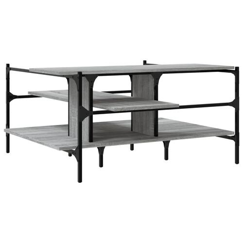 Sofabord 100x100x48,5 cm konstrueret træ grå sonoma-eg