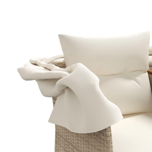 2-personers havesofa med baldakin og skamler - beige