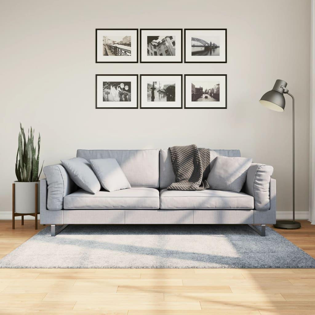 Shaggy gulvtæppe PAMPLONA 120x170 cm høj luv blå