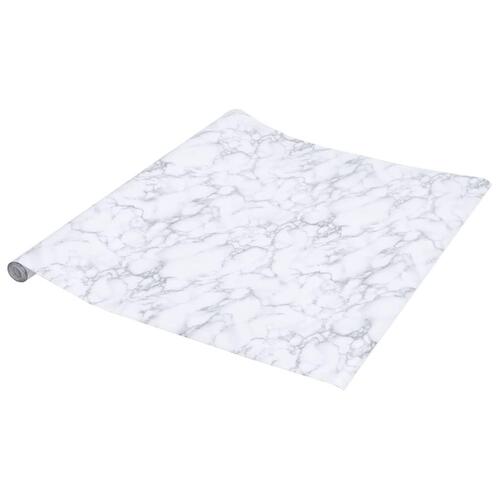 Selvklæbende folie til møbler 90x500 cm PVC marmorhvid