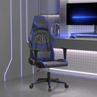 Gamingstol m. massagefunktion kunstlæder sort og blå