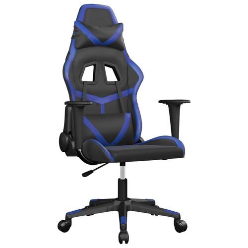 Gamingstol m. massagefunktion kunstlæder sort og blå