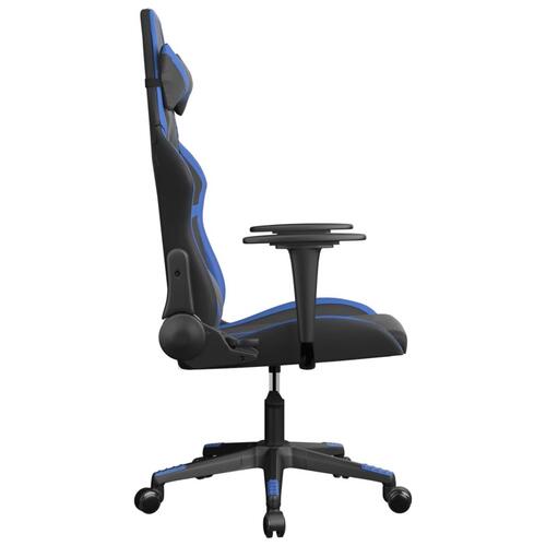 Gamingstol m. massagefunktion kunstlæder sort og blå
