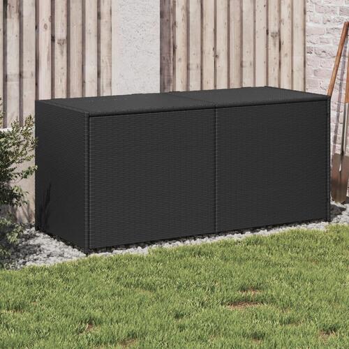 Opbevaringsboks til haven 283 l polyrattan sort