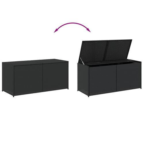 Opbevaringsboks til haven 283 l polyrattan sort