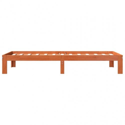 Sengeramme uden madras 90x200 cm massivt fyrretræ gyldenbrun