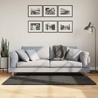 Gulvtæppe ISTAN 80x150 cm lang luv skinnende look antracitgrå