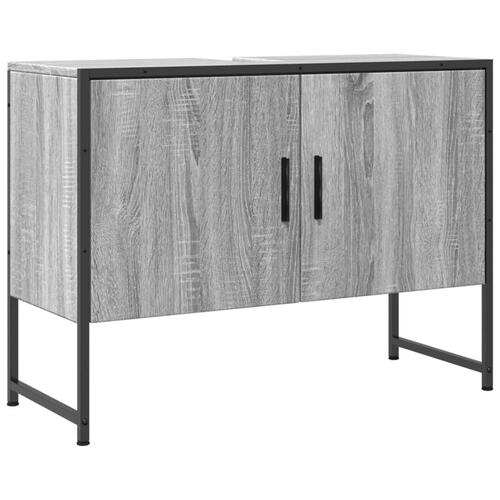 Underskab til håndvask 80x33x60 cm konstrueret træ grå sonoma