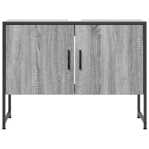 Underskab til håndvask 80x33x60 cm konstrueret træ grå sonoma