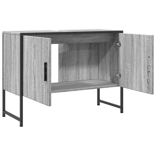 Underskab til håndvask 80x33x60 cm konstrueret træ grå sonoma