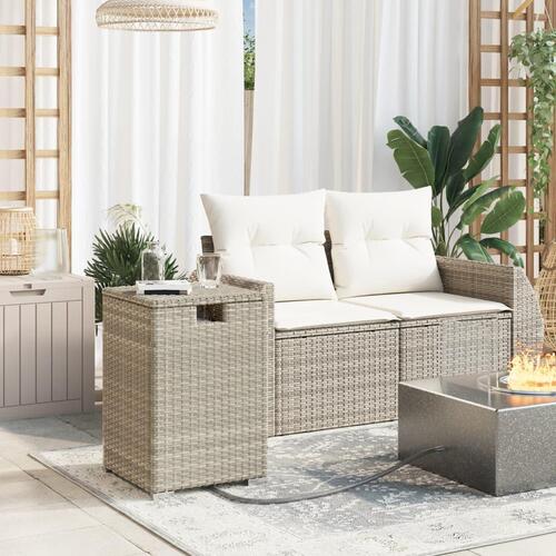 Gasflaskeskjuler 40x40x60 cm polyrattan lysegrå