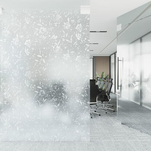 Vinduesfolie 90x500 cm blomstret mønster PVC matteret