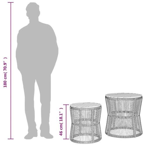 Haveborde 2 stk. med træplade polyrattan sort