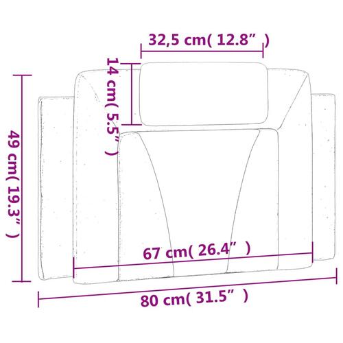 Gavlpude 80 cm kunstlæder cappuccinofarvet