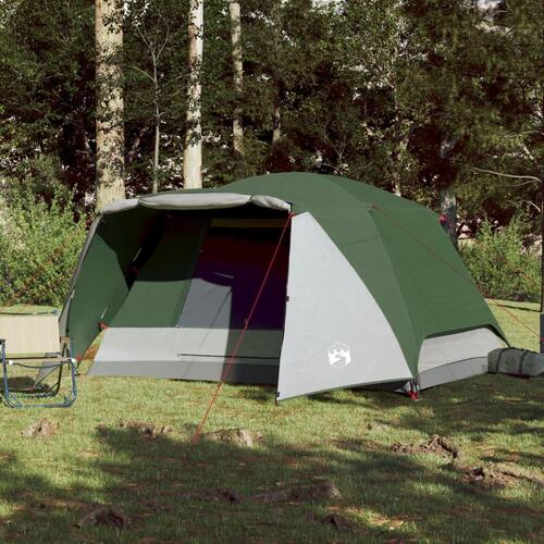 4-personers campingtelt med fortelt vandafvisende grøn