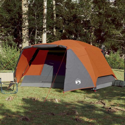 4-personers campingtelt med fortelt vandafvisende orange