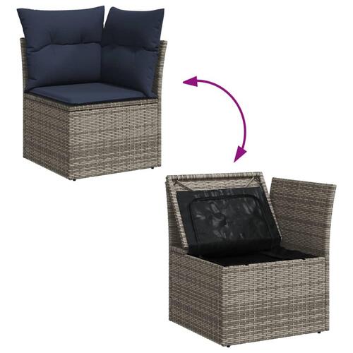 Sofasæt til haven 13 dele med hynder polyrattan grå