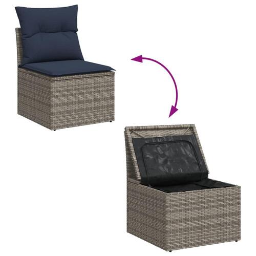 Sofasæt til haven 13 dele med hynder polyrattan grå