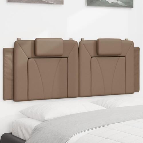Gavlpude 120 cm kunstlæder cappuccinofarvet