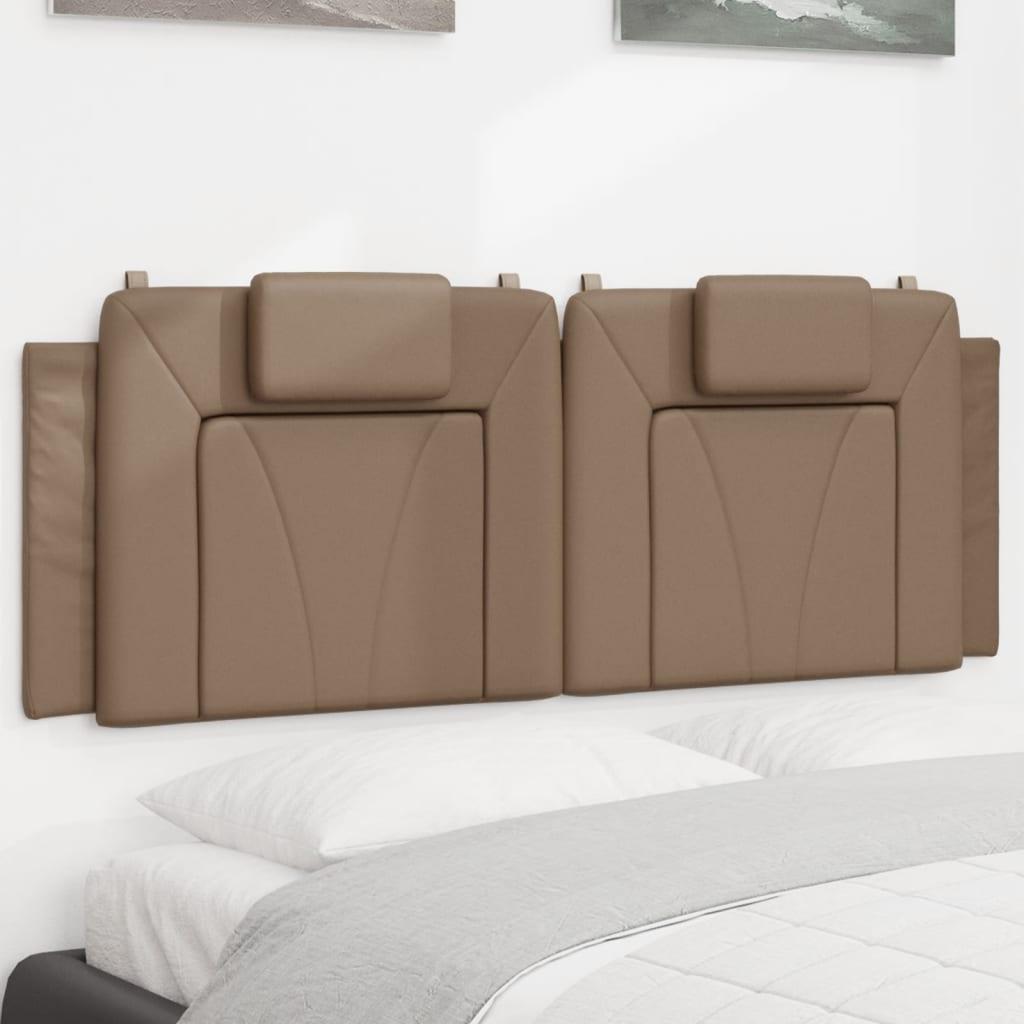 Gavlpude 120 cm kunstlæder cappuccinofarvet