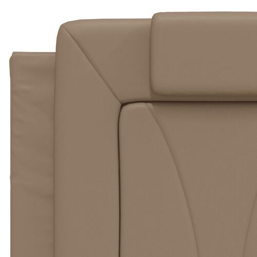 Gavlpude 120 cm kunstlæder cappuccinofarvet