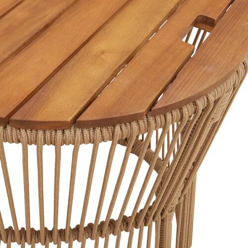Haveborde 2 stk. med træplade polyrattan beige