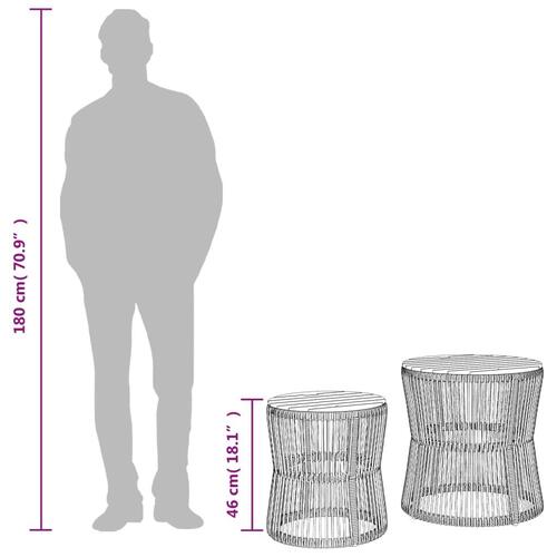 Haveborde 2 stk. med træplade polyrattan beige