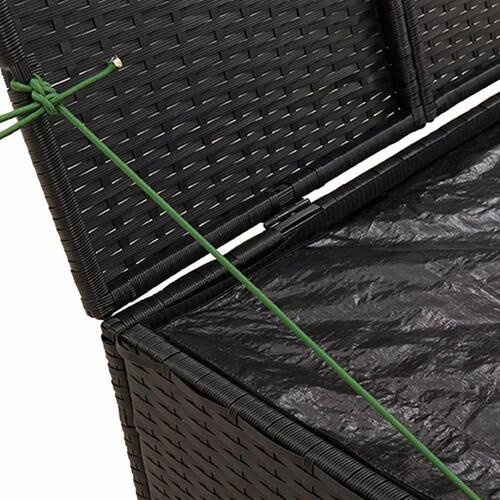 Opbevaringsboks til haven 291 l polyrattan sort