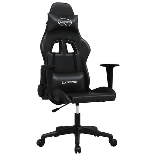 Gamingstol med massagefunktion kunstlæder sort
