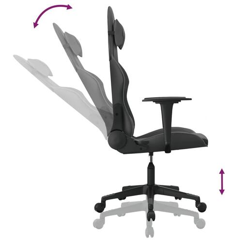 Gamingstol med massagefunktion kunstlæder sort