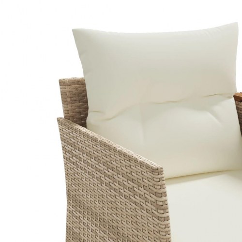 2-personers havesofa med skamler og bord - beige