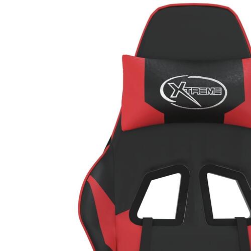 Gamingstol m. massagefunktion kunstlæder sort og rød
