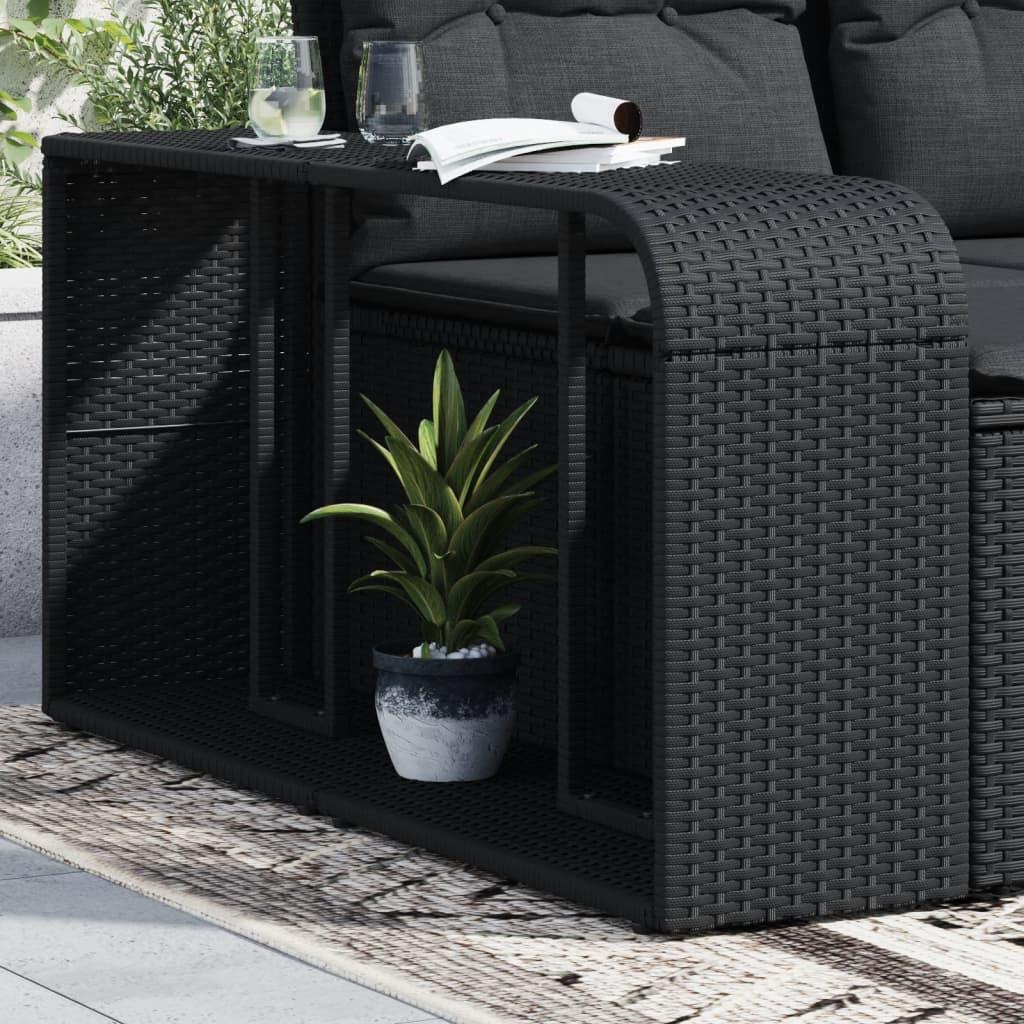 Opbevaringshylder 2 stk. polyrattan sort
