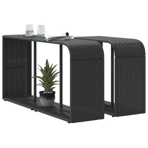 Opbevaringshylder 2 stk. polyrattan sort