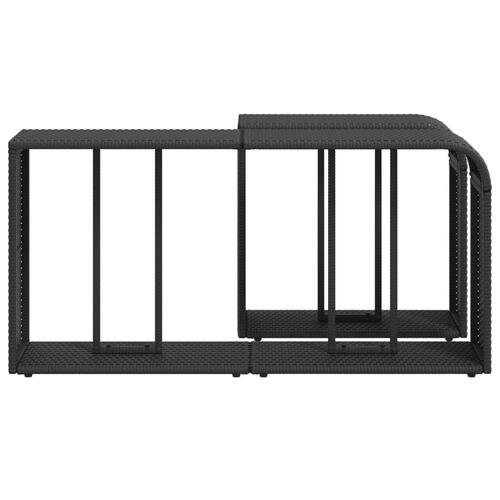 Opbevaringshylder 2 stk. polyrattan sort