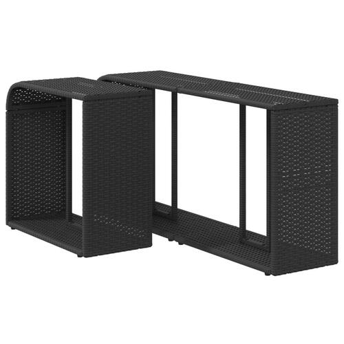 Opbevaringshylder 2 stk. polyrattan sort
