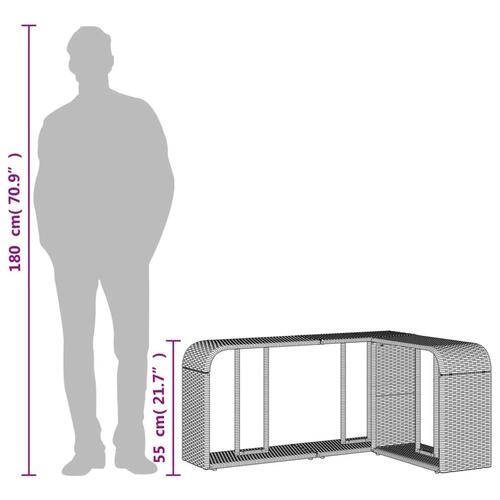 Opbevaringshylder 2 stk. polyrattan sort