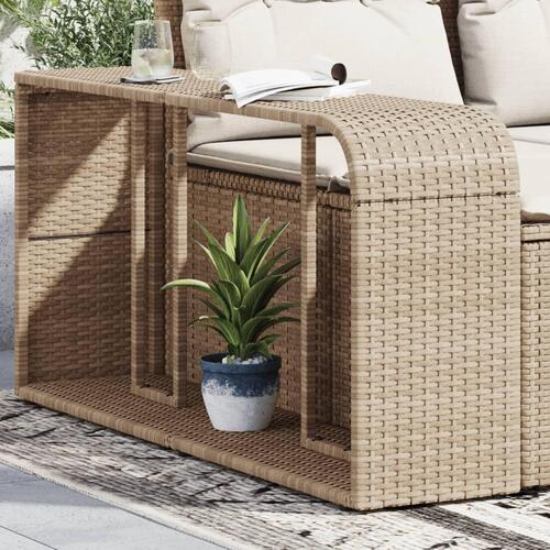 Opbevaringshylder 2 stk. polyrattan beige