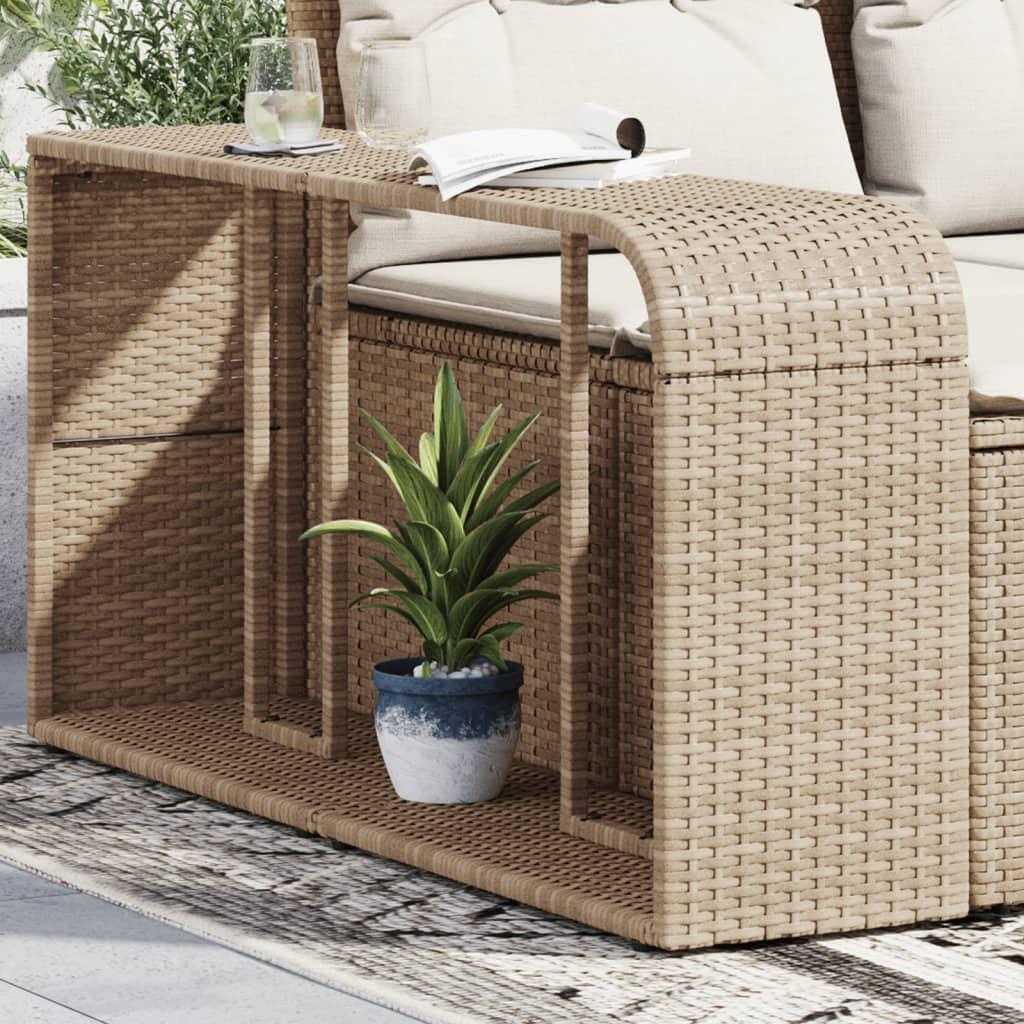 Opbevaringshylder 2 stk. polyrattan beige