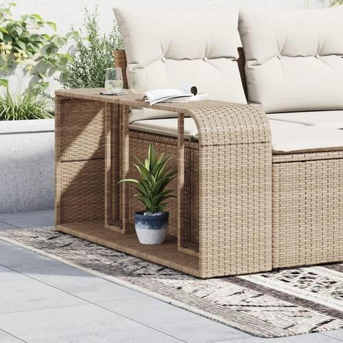 Opbevaringshylder 2 stk. polyrattan beige